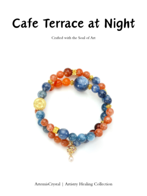ArtemisCrystal Cafe Terrace at Night Van Gogh inspired crystal bracelet poster - Artistry Healing Collection