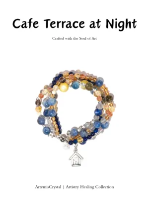 Van Gogh Café Terrace at Night multi wrap crystal bracelet top view