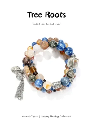 Van Gogh Tree Roots double wrap crystal bracelet top view