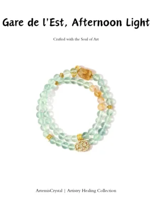 Monet Gare de l'Est Afternoon Light double wrap crystal bracelet top view