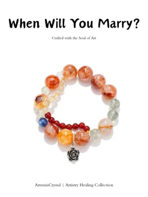 Handmade Nafea Faa Ipoipo inspired crystal bracelet with flower quartz kyanite and red agate