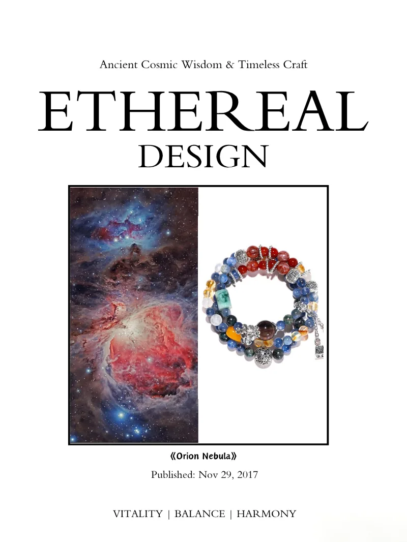 Orion Nebula crystal art healing creation displayed beside the nebula inspiration image