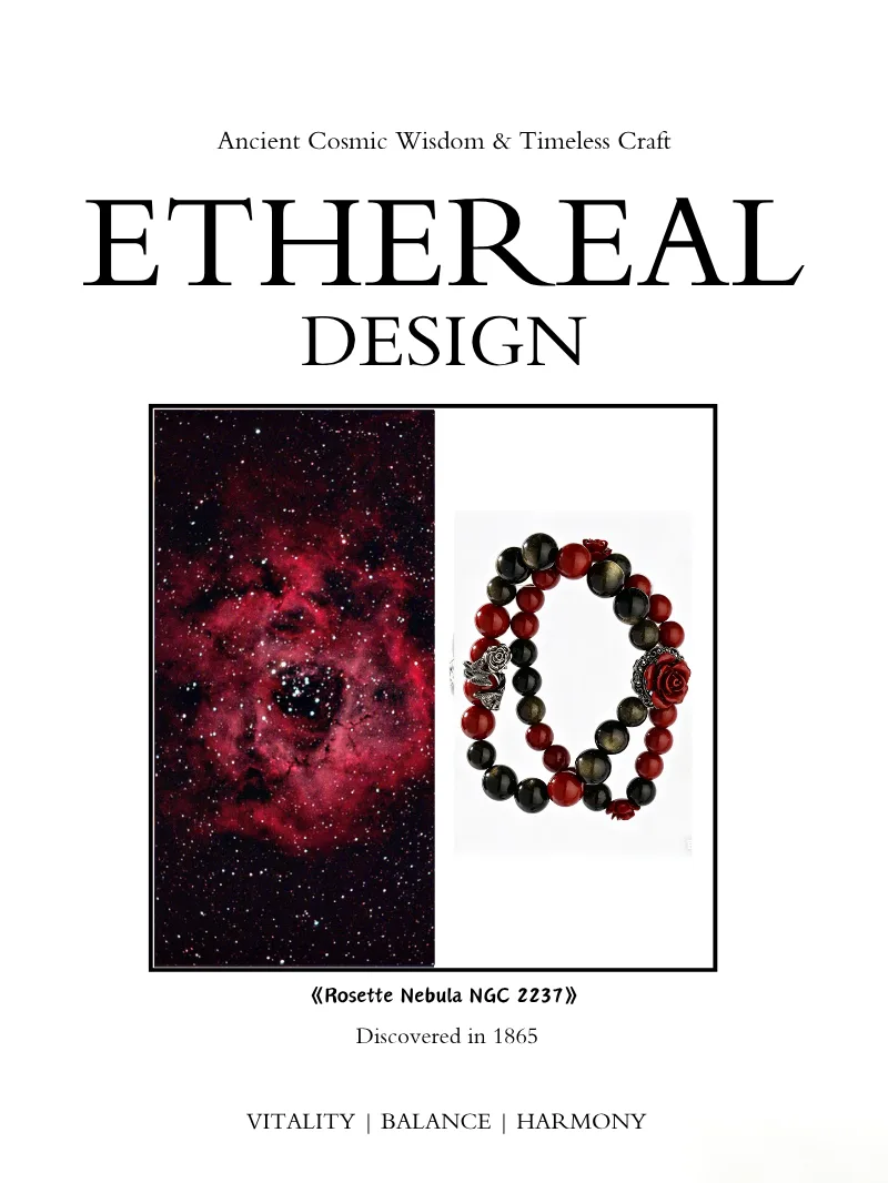 Rosette Nebula crystal art healing creation displayed beside the nebula inspiration image