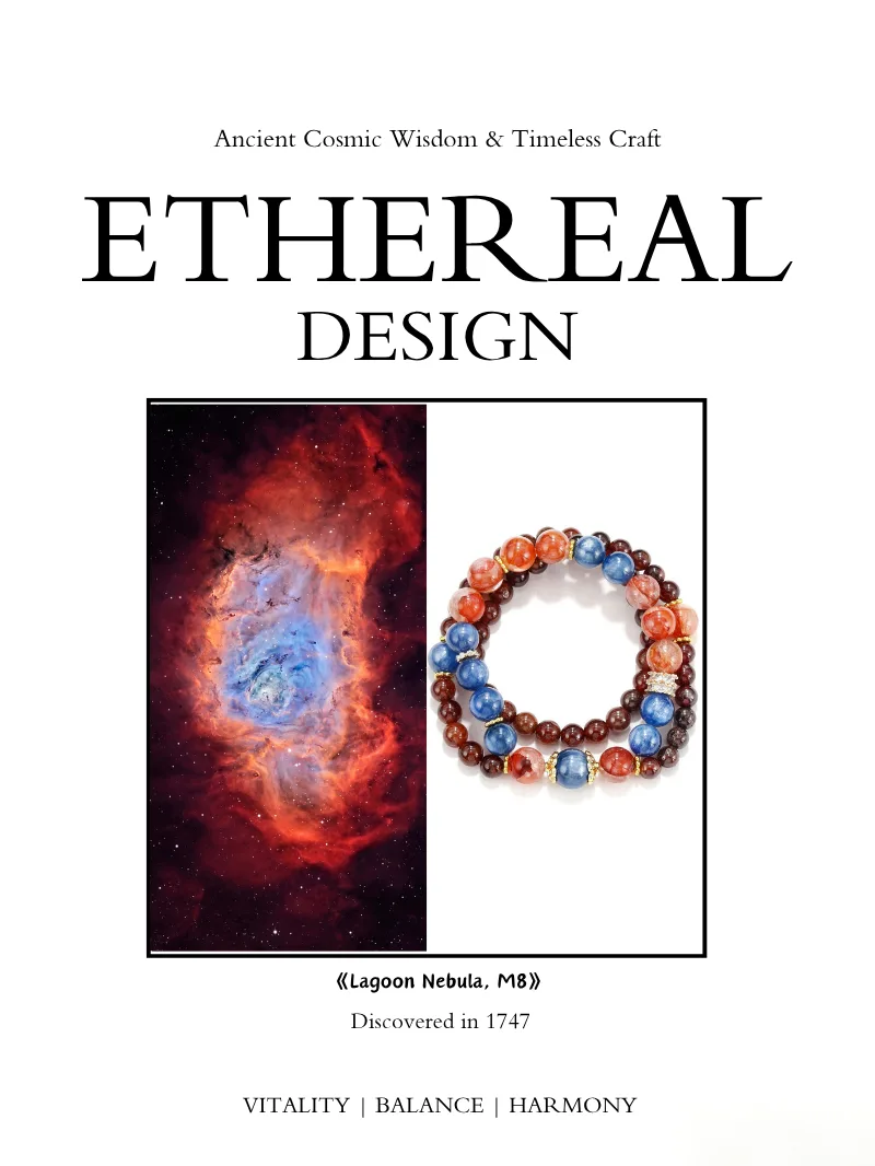 Lagoon Nebula crystal art healing creation displayed beside the nebula inspiration image