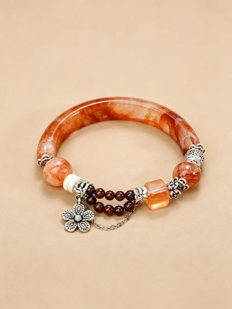The Wave single wrap crystal work worn on wrist - real life styling