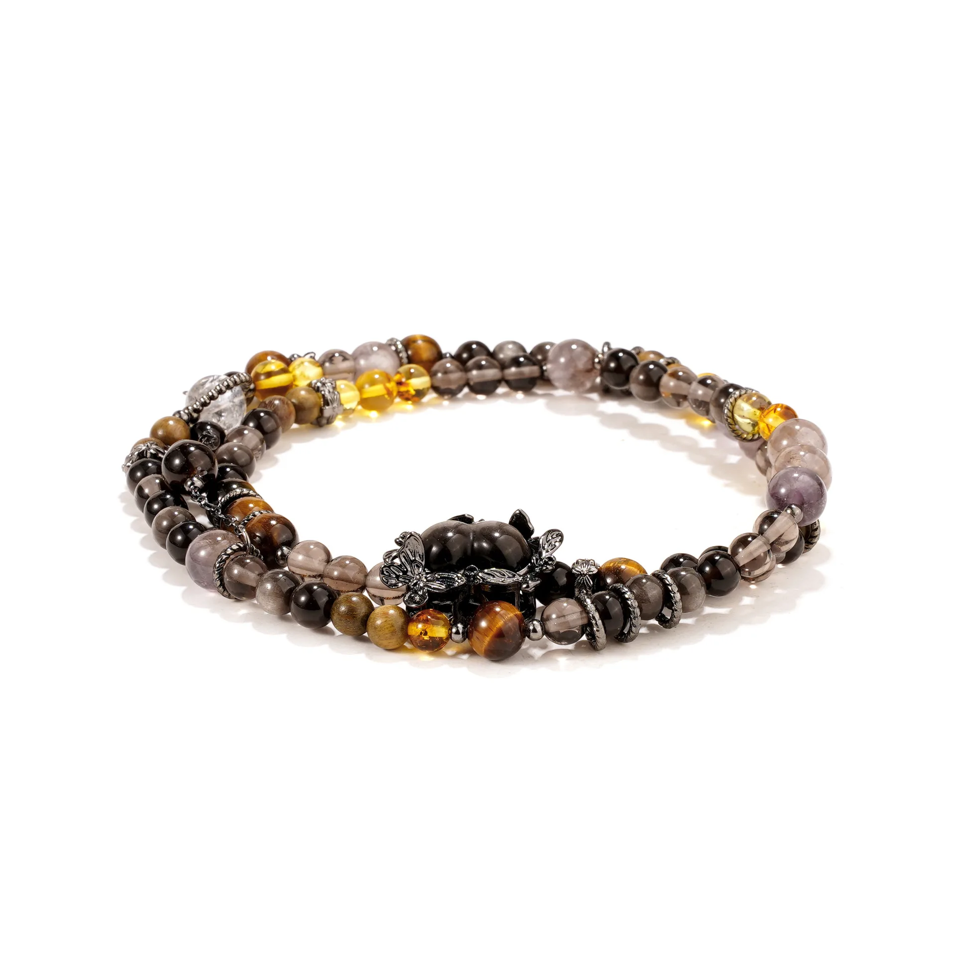 Dutch Golden Age inspired crystal bracelet worn on wrist